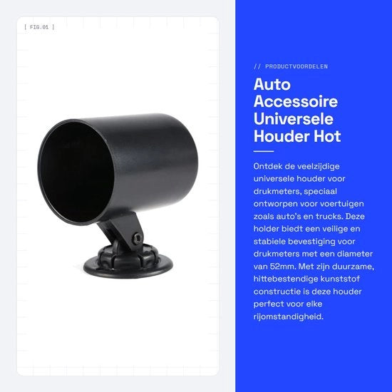 Sostegno per tubi - Adatto a 52mm manometro - Resistenze alle temperature elevate - Flessibilità e durata nel tempo - Installazione semplice con nastro adesivo a doppia faccia - Materiale schokbestendente