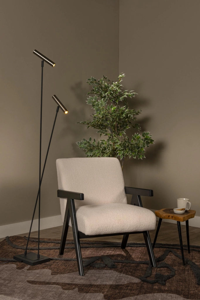 Lampada da terra DUARTE 2 luci G9 cromo/nero Lucide