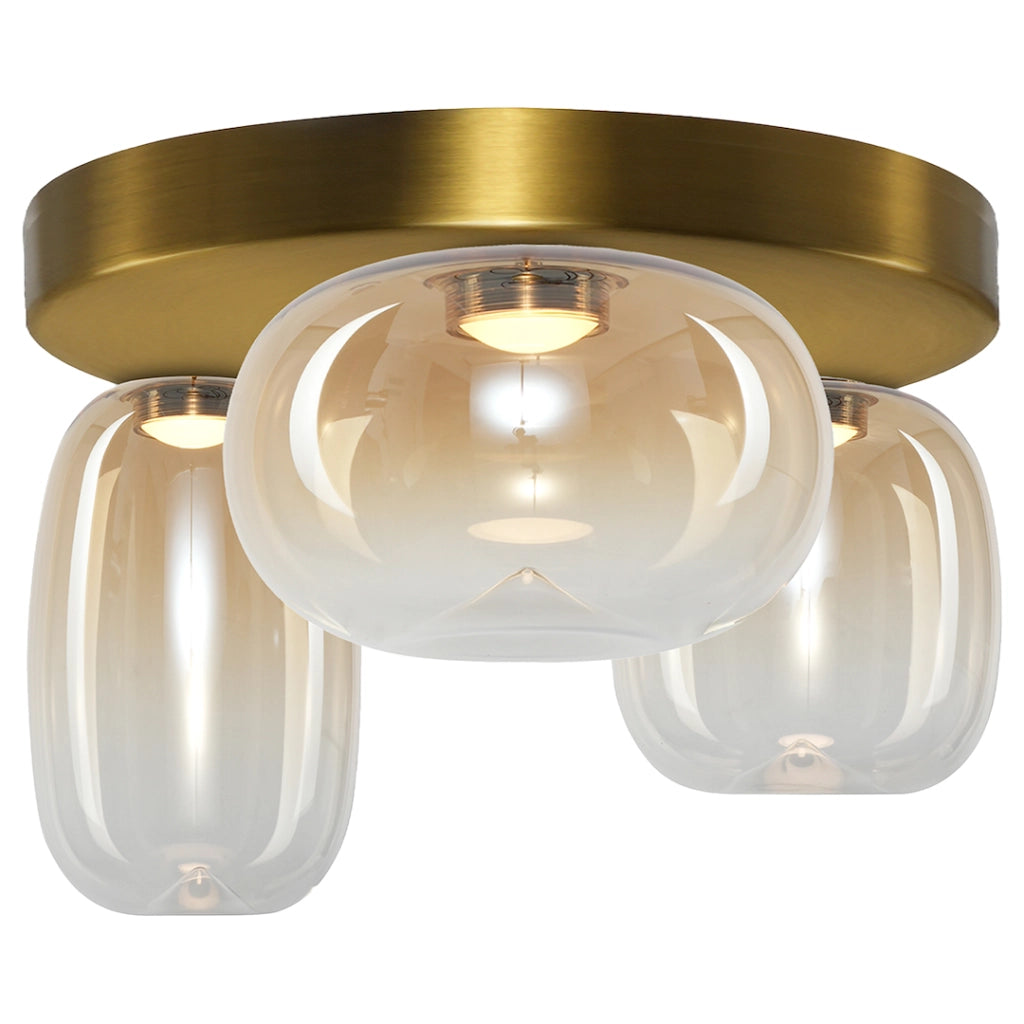 Plafoniera VASO Ø42 oro vetro fumé LED 12W 3000K Milagro