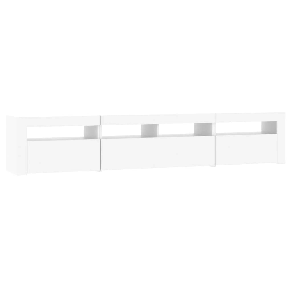 Mobile TV multimediale scaffale TV credenza mobile TV sala da pranzo soggiorno camera da letto con luci LED 210 x 35 x 40 cm bianco 02_0026554