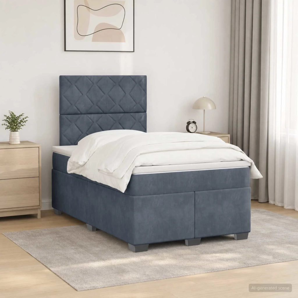 Letto box spring con materasso Grigio Scuro 120 x 200 cm 3453627
