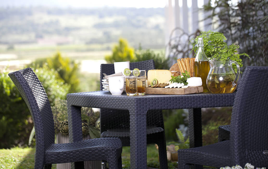 Tavolo da Giardino 95x95x74,5 cm in Resina Keter Quartet Antracite