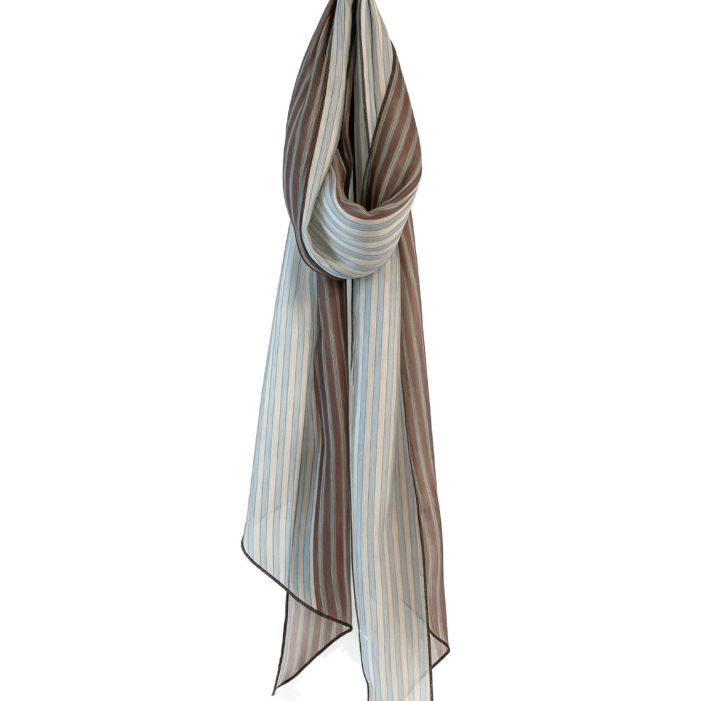 Sciarpa piccola, leggera e monostrato, ideale per la primavera e l'estate, con bordi arrotolati, nastro in chiffon lungo e sottile, sciarpa stretta in seta