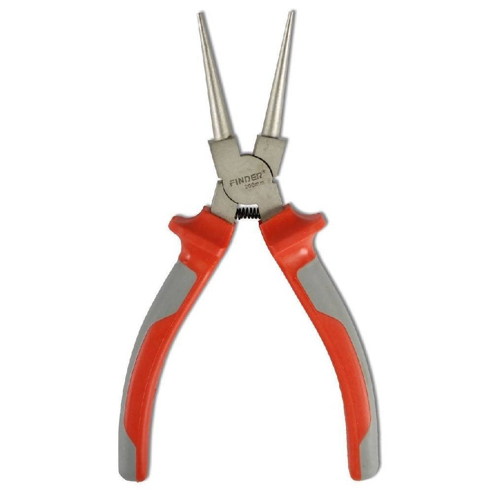 Trade Shop - Pinza Becchi Lunghi Diritti Mezzotondi Zigrinati Punta Conica 200 Mm -