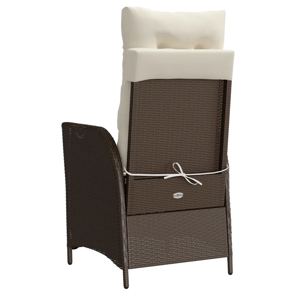 Sedie Reclinabili Giardino 2 pz | Sedie da Esterno con Cuscini Marrone Polyrattan