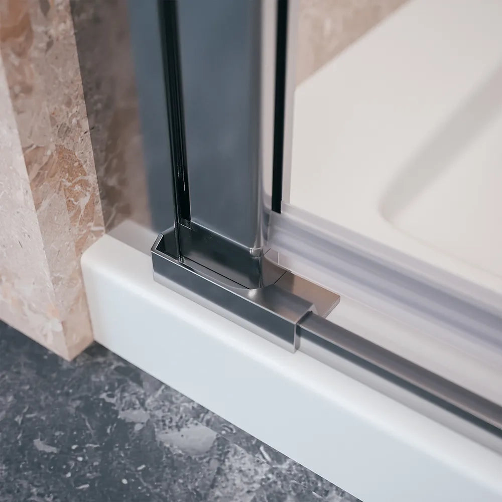 Porta doccia 80cm apertura a libro lato sinistro con profili cromati e vetro da 8mm trasparente h195 | Fiji