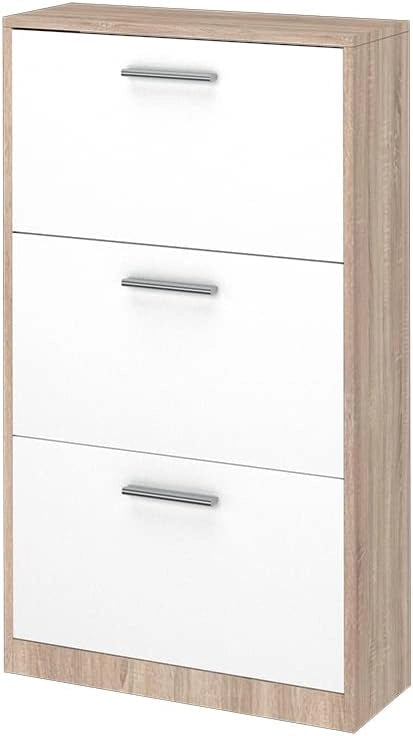 Scarpiera da ingresso Gizmo, Bianco/Sonoma, 59 x 105 cm