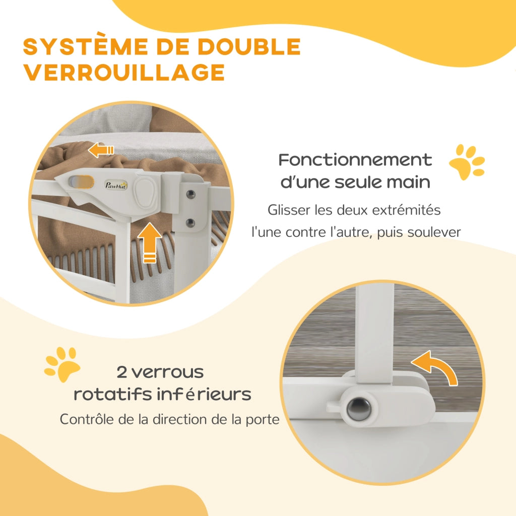 Cancelletto di Sicurezza per Animali ¨C Xylo ¨C 74-80 cm Nero Acciaio Chiusura Automatica