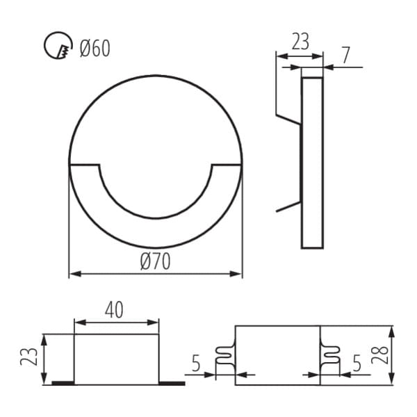 Kanlux SOLA AC 23804 lampada scala LED 1,3W 3000K 230V
