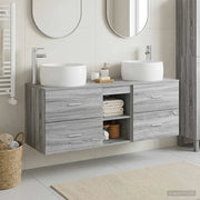 Set di mobili per il bagno 3 pz Sonoma grigio 3405928