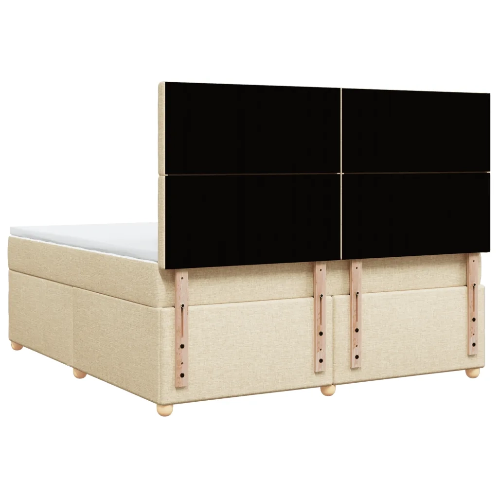 vidaXL Giroletto a Molle con Materasso Crema 180x200 cm in Tessuto