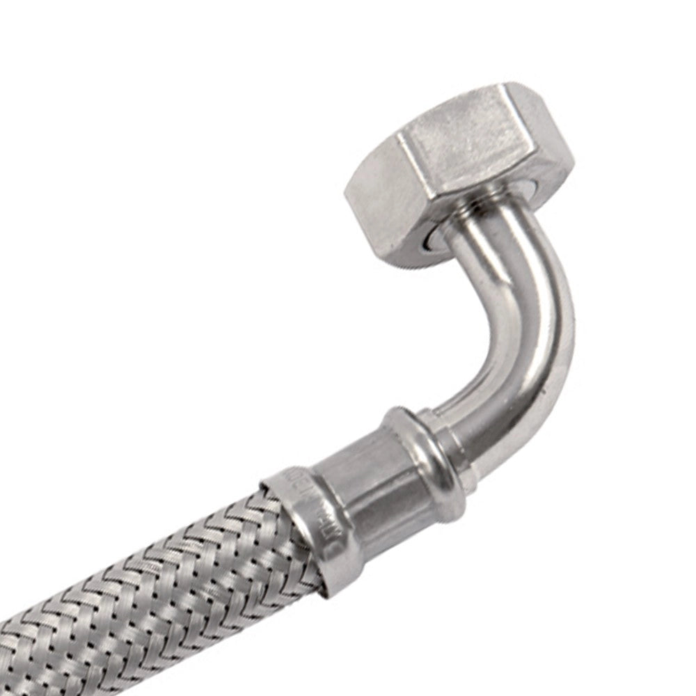 Flessibile in acciaio inox 1/2" m - 3/4" f con curva