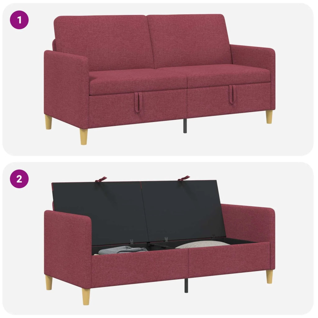Divano con Storage Rosso Vino 172 x 78 x 87 cm Poliestere 42036950