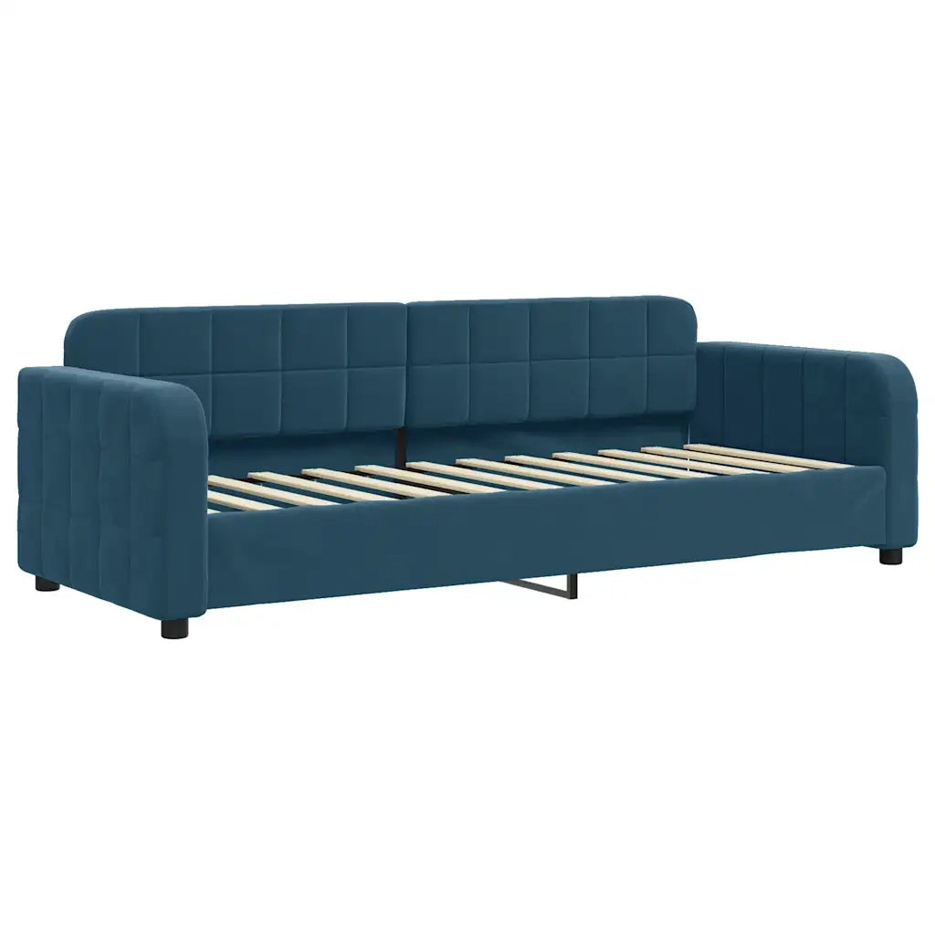 Divano Letto Estraibile con Cassetti Blu 80x200 cm in Velluto 3196993