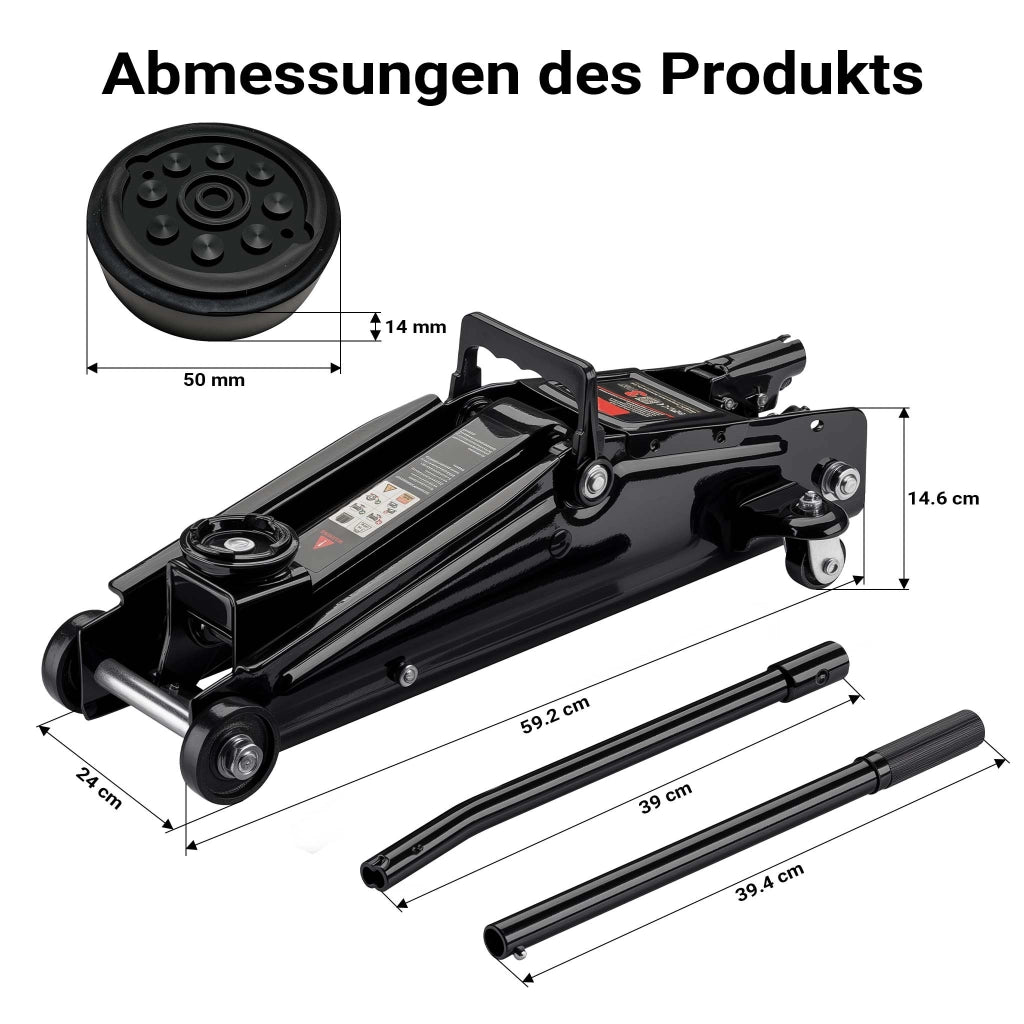 Sollevatore auto max 3t, cric idraulico con altezza di sollevamento di 13,5-40 cm, carrello sollevatore per auto, SUV, roulotte, cric idraulico a carrello