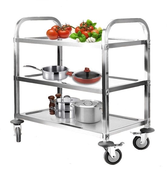 Trolley da Cucina Pesante - Acciaio Inox - 1 pezzo - 835 x 750 x 400 mm