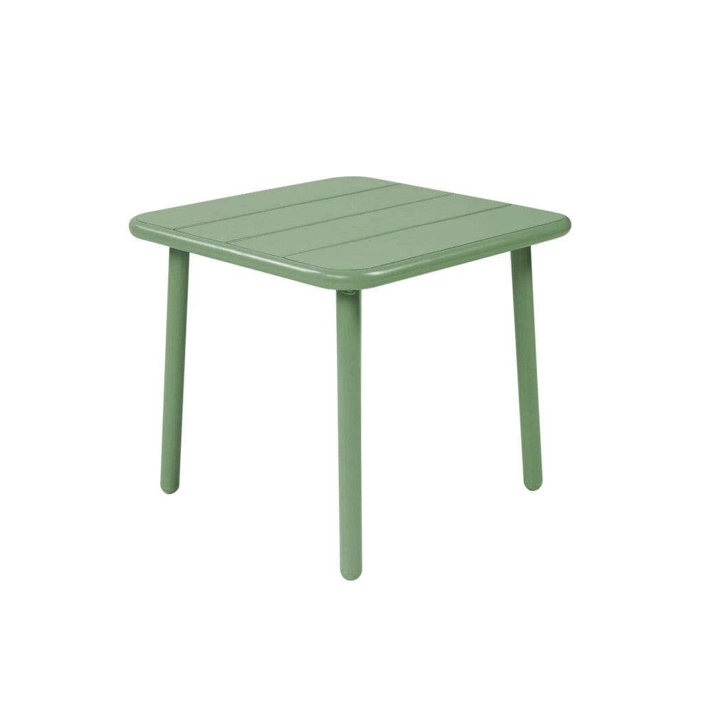 Tavolino da giardino quadrato in acciaio, 45 cm, verde