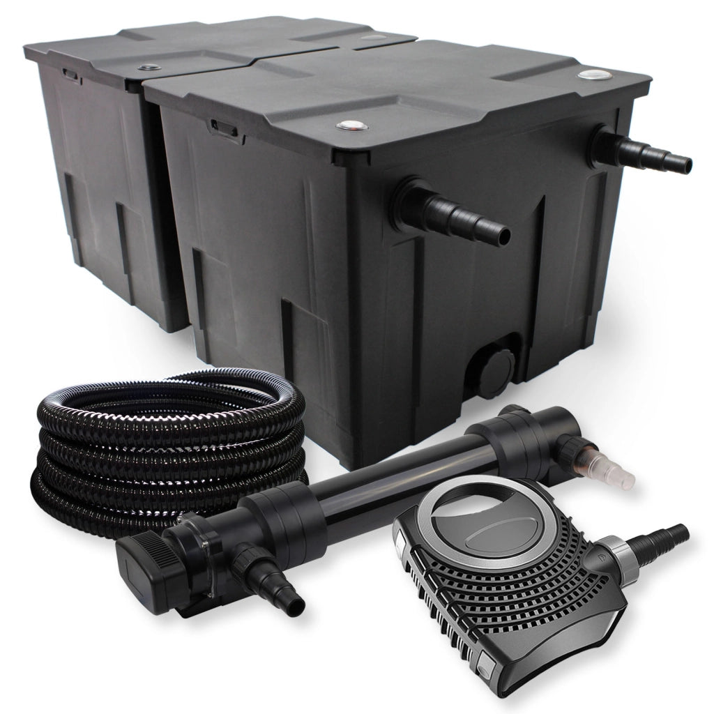 Set Filtro laghetto a 2 camere 60000l Chiarificatore UVC 36W 6ª serie Pompa NEO10000 80W Tubo