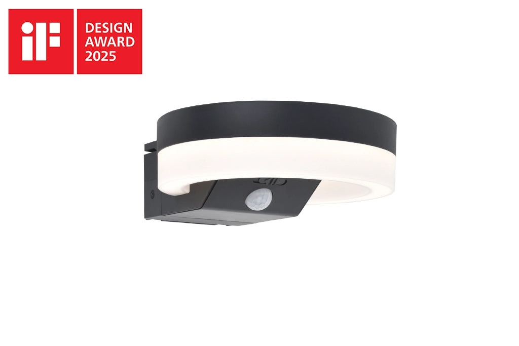 Applique da esterno LED solare tonda antracite RUNDA Lutec