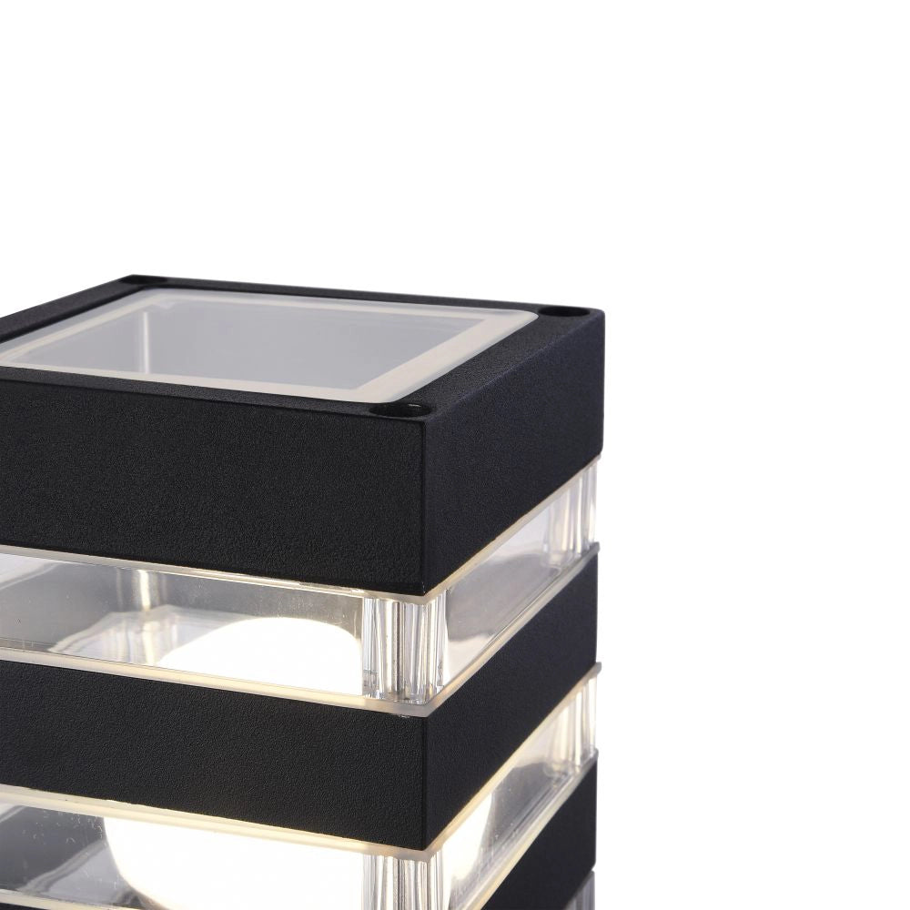 Maytoni Lampada da terra moderna Unter den Linden 1 luce E27 IP54 nero alluminio diffusore plastica trasparente