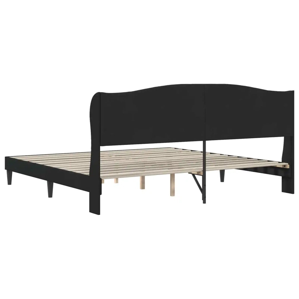 Struttura del letto con testiera Nero 180 x 200 cm Velluto 42027939