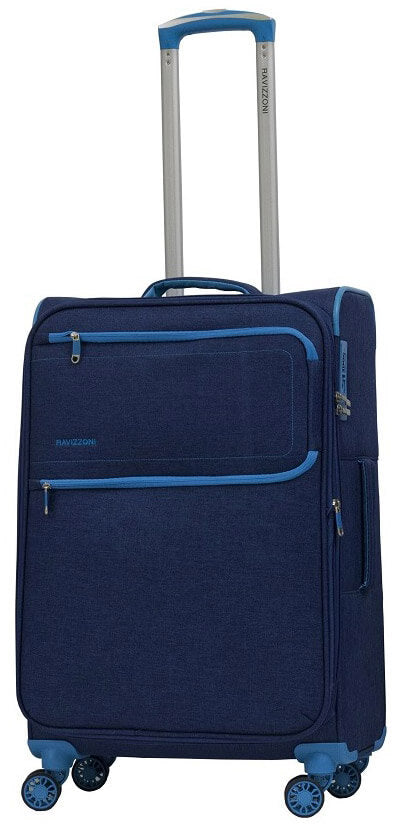 Trolley Valigia Media Morbida in Poliestere 4 Ruote TSA Ravizzoni Nettuno Blu