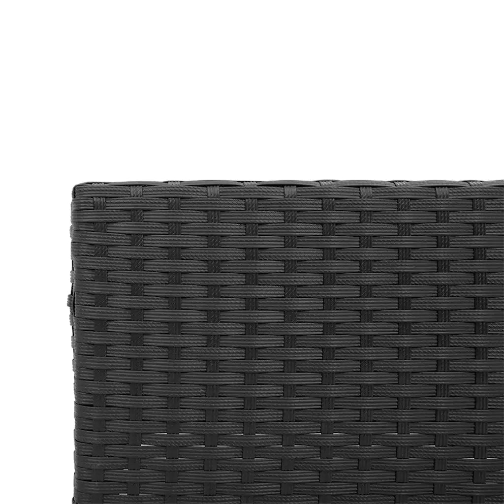 Divano da giardino con Tavolino e cuscini a forma di L in Polyrattan Nero 369047