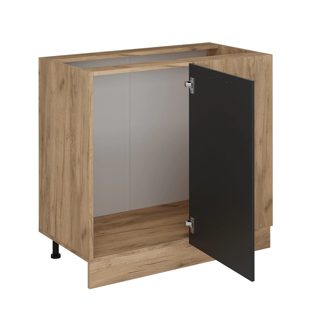 Mobile ad angolo cucina R-Line Antracite rustico/Rovere dorato 86 cm, PL Antracite Vicco