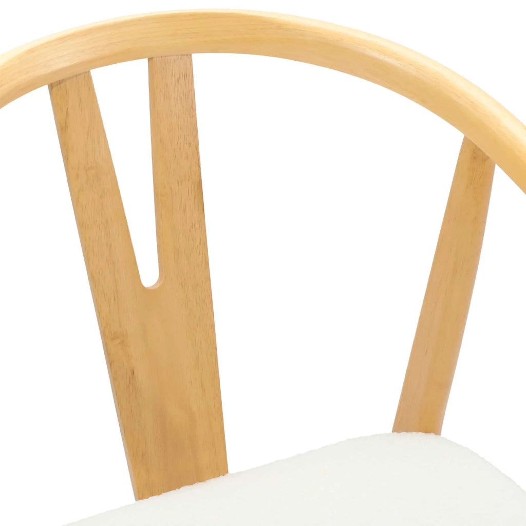Sedia da pranzo 2 pcs Naturale e chiaro Legno di gomma solido