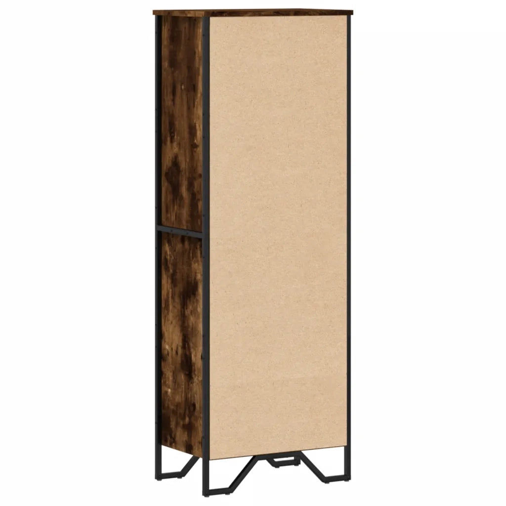 Libreria-Scaffale per Libri-Mobile di Stoccaggio Rovere Fumo 50x31x137,5 cm in Truciolato