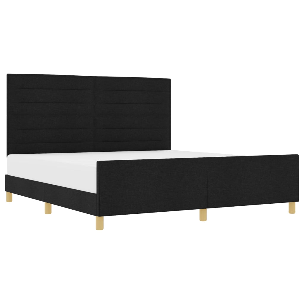 Struttura letto  nera 180x200 cm in tessuto