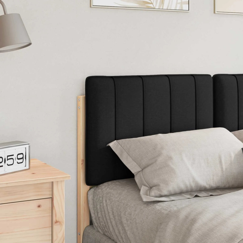 Testiera imbottita Marrone e Nero 120 cm Pino massello 880190