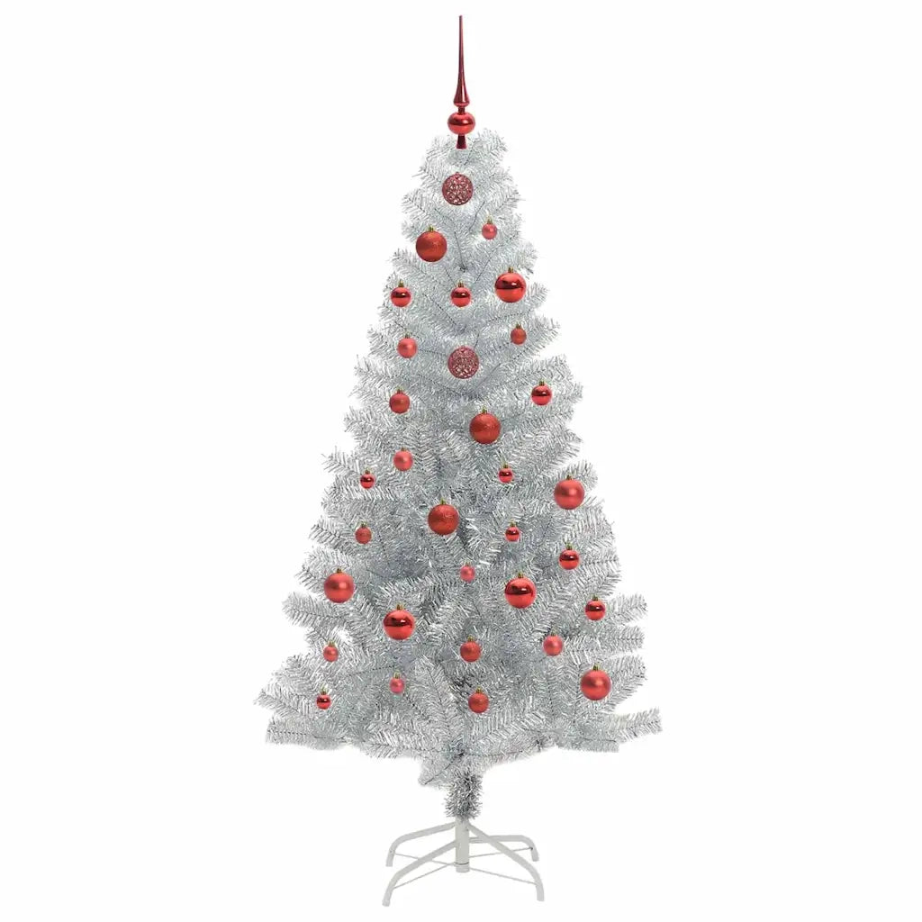 Albero di Natale con 150 LED con supporto Argento 150 cm PET 3396661
