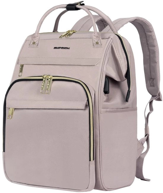 Borsa da Spalla per Donna con Tasca per Laptop 15,6 Pollici, Borsa per Scuola Impermeabile per Ragazze Adolescenti, Tasca per Laptop Borsa da Ufficio per Viaggi di Lavoro, Rosa
