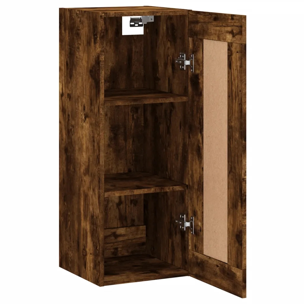Mobile a Parete Rovere Fumo 34,5x34x90 cm in Legno Multistrato 830497