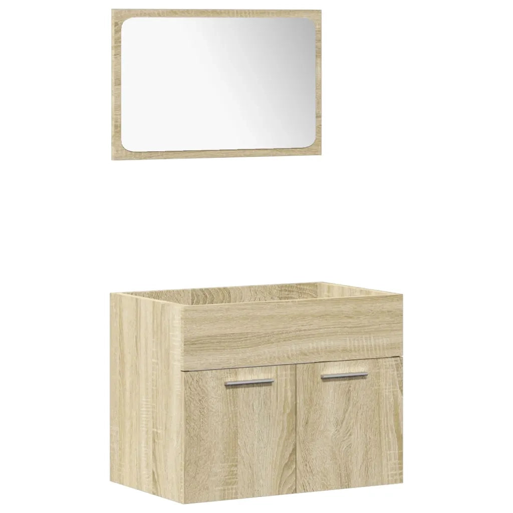Set Mobili da Bagno 4 pz Rovere Sonoma in Legno Multistrato 3324999