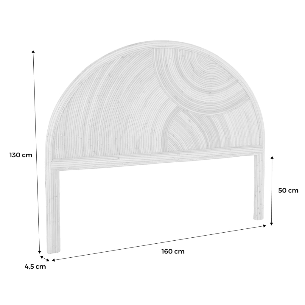 Testata in rattan naturale, marrone naturale