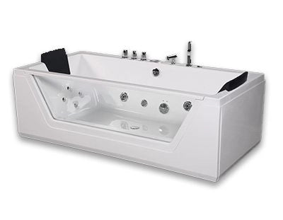 Vasca idromassaggio rettangolare con vetro 185x90x68cm Relpunt Oblos