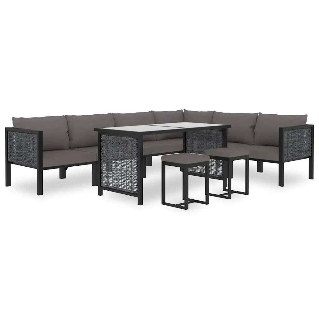 Divano da esterno-Divano ad Angolo Modulare Bracciolo Destro Polyrattan Antracite