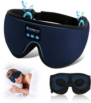 Slaapmasker con cuffia Bluetooth, cuffia da sonno 3D, maschera per musica per sonno laterale/ventrale, 100% blocco luce (azzurro)