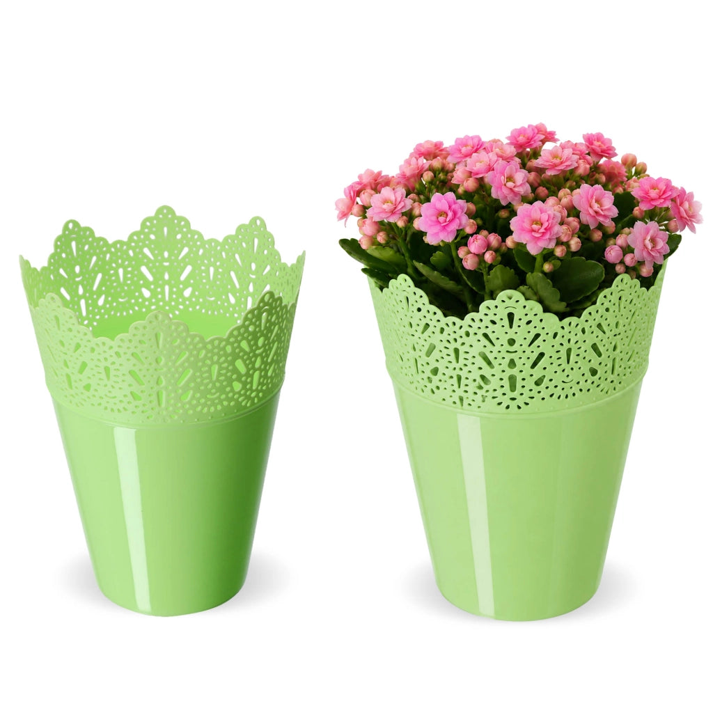 Vaso da fiori KADAX, vaso da fiori, coperchio, alto, in plastica, 12 cm, verde