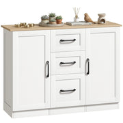 Cassettiera con ante ¨C zephmum ¨C 110x35x80,4cm bianco e legno naturale