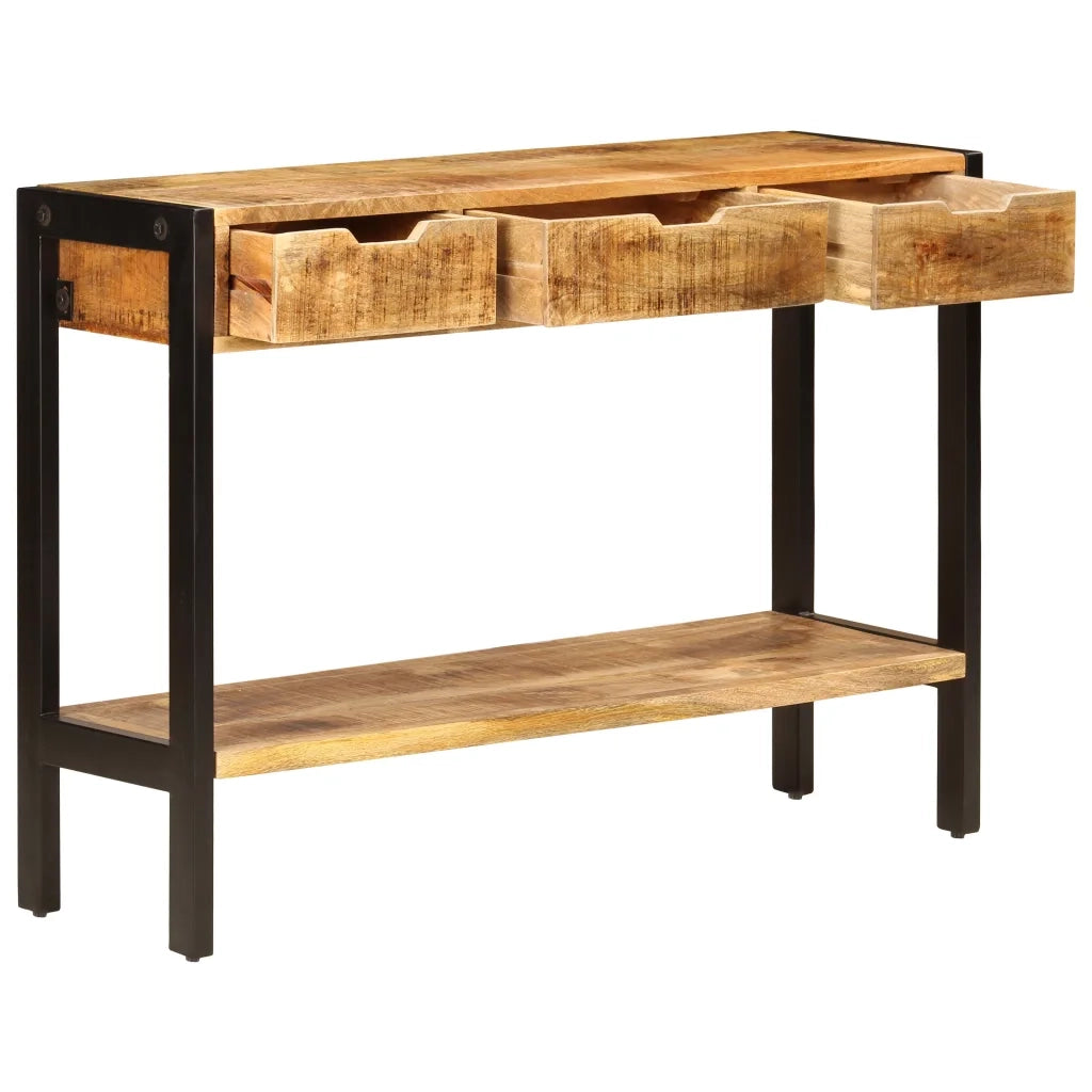 Credenza con 3 Cassetti 110x35x75 cm Legno Massello di Mango cod mxl 6214