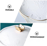 Set di 4 Ciotole di Ceramica per Zuppe con Coperchio e Cucchiaio - Maniglia Duplice, Ideale per Desserts e Risotti
