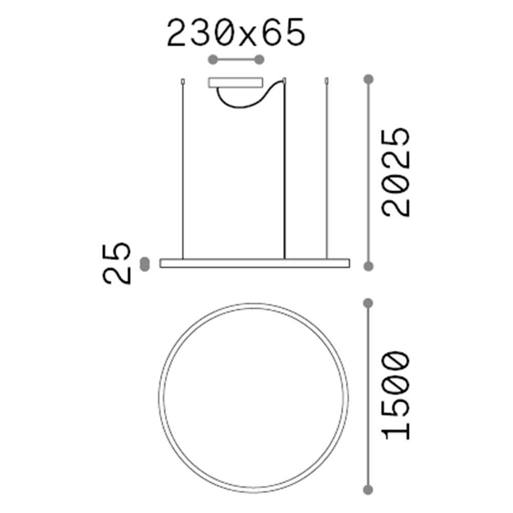Sospensione Moderna Oracle Alluminio-Materie Plastiche Nero Led 76W K Luce