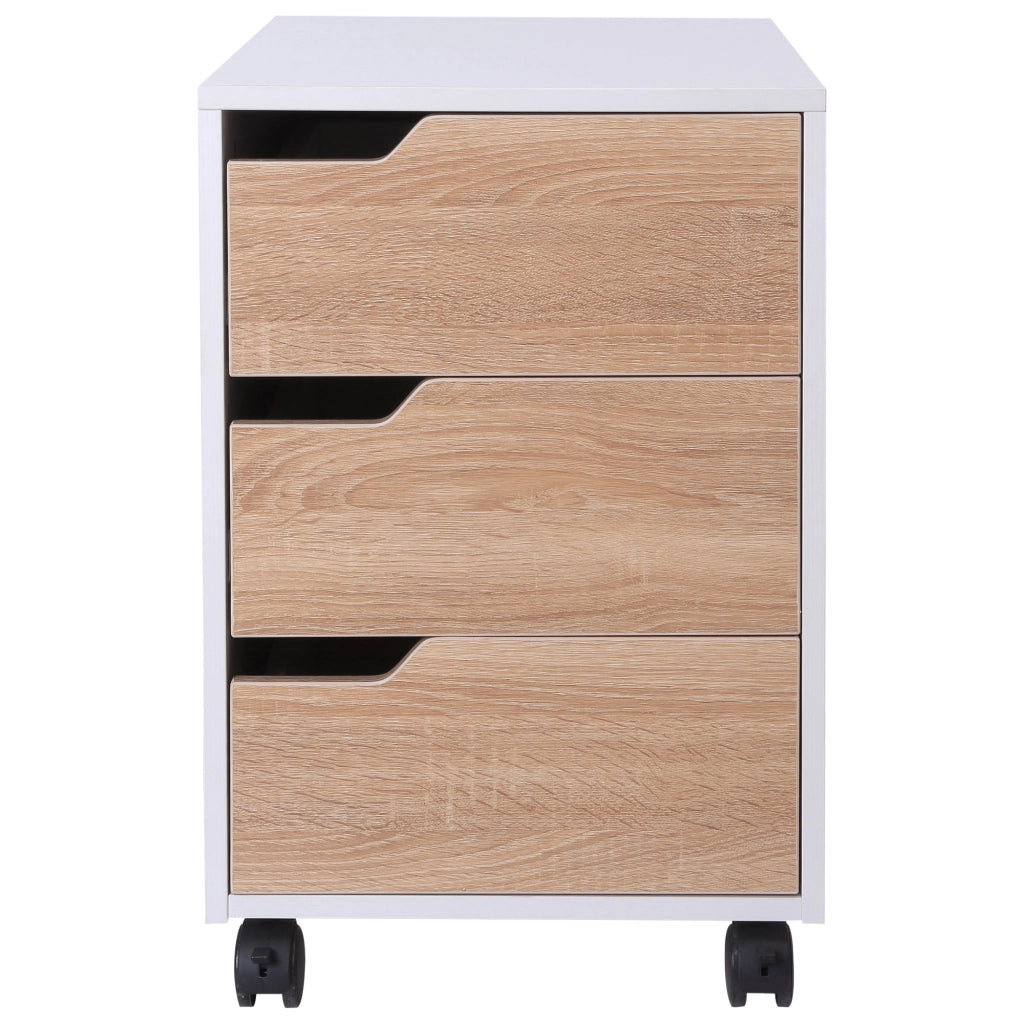 Cassettiera per Ufficio con Ruote 3 Cassetti 40x50x57,5 cm  Bianca