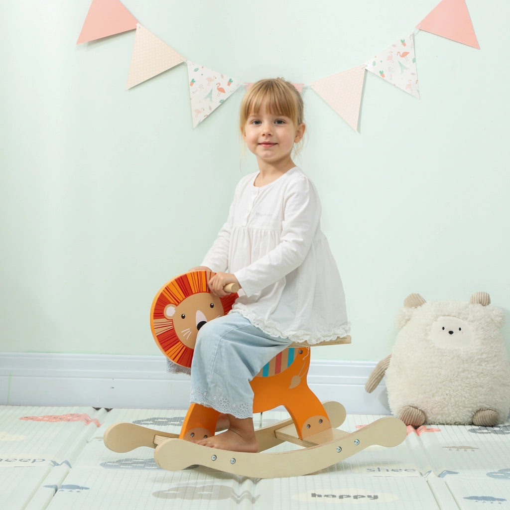 Cavallo a Dondolo per Bambini ¨C zephmum ¨C Legno Naturale 59x27x43 cm