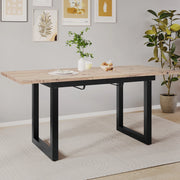 Tavolo da pranzo allungabile stile industriale 140/180 x 80 x 75 cm; nero e naturale; in MDF e metallo