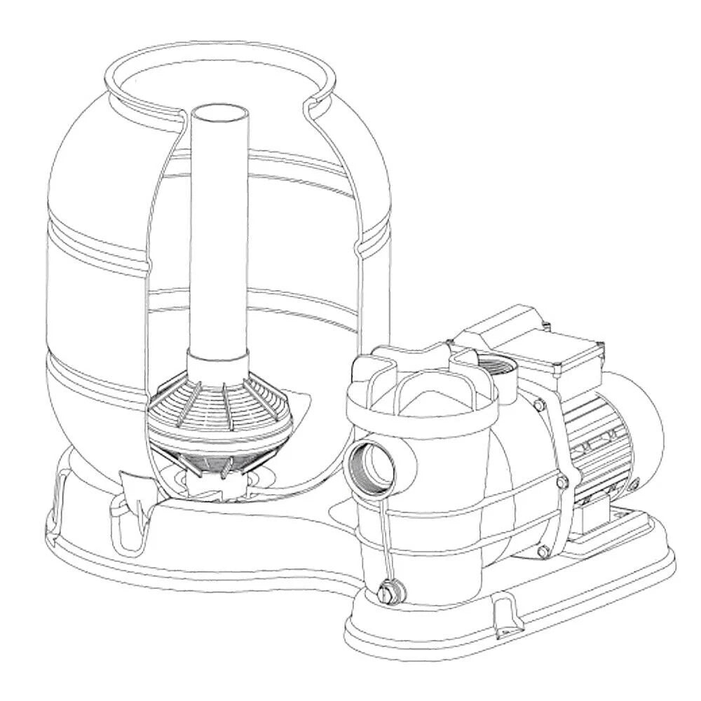 Sistema di filtraggio con filtro a sabbia pompa di filtraggio pompa per piscina 6000 litri all'ora 16_0002466