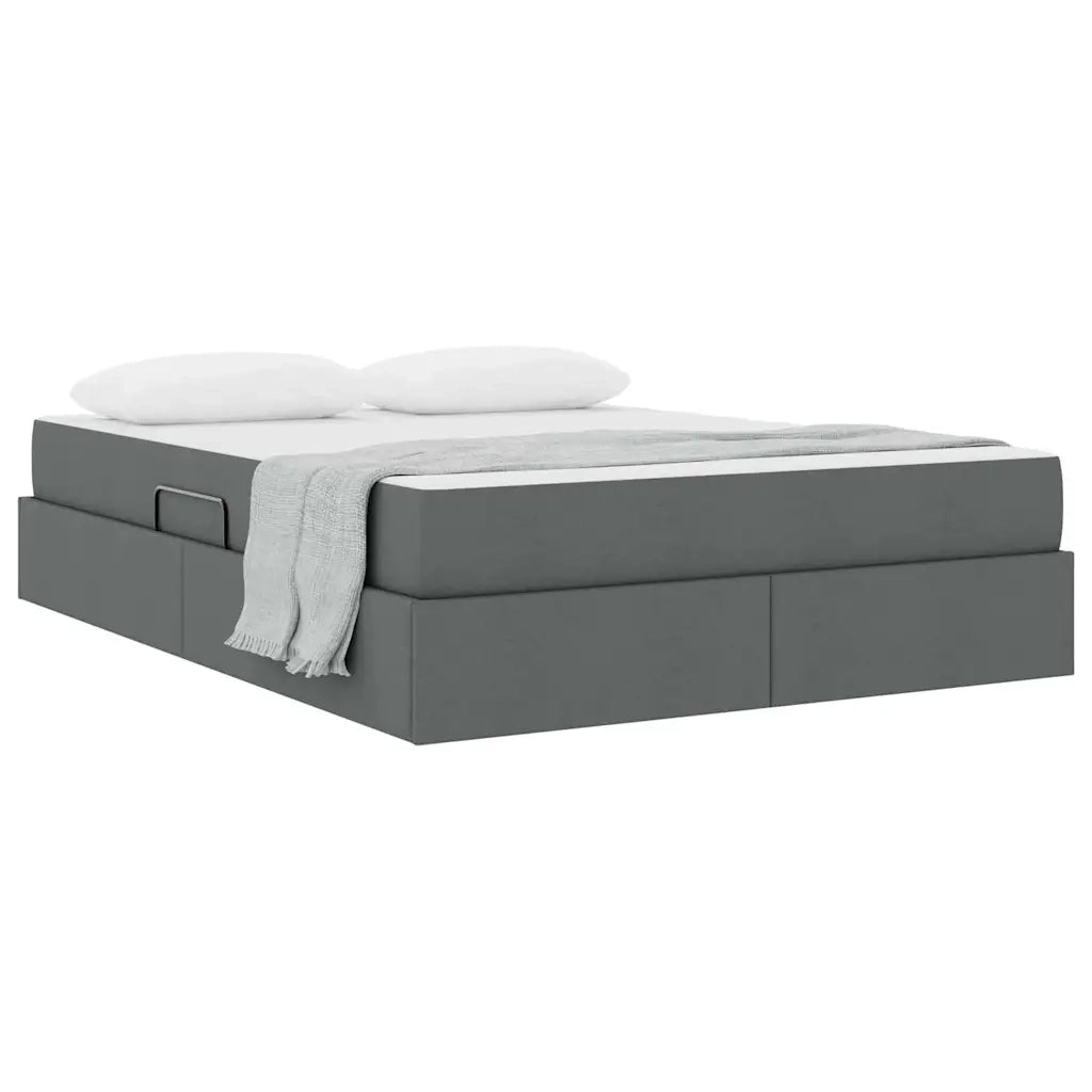 Letto con contenitore e materasso Grigio scuro 140 x 190 cm